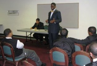 Bro. Mills speaking during the College Brothers' Caucus at the VACAPAF Convention (VA Tech, Blacksburg, VA)