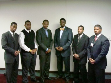 Bro. Mills pictured with the Brothers of Epsilon Pi (Norfolk State University)